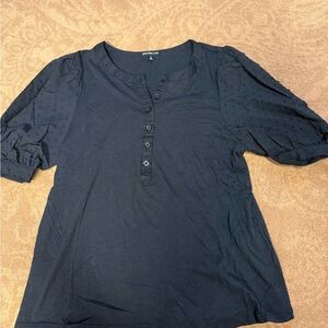 Who What Wear Black Button-Up Blouse